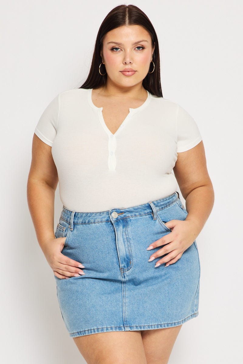 White Bodysuit Short Sleeve for YouandAll Fashion