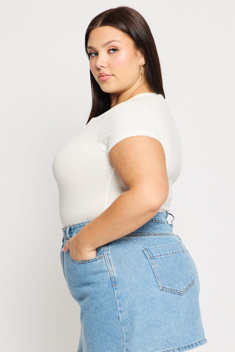 White Bodysuit Short Sleeve for YouandAll Fashion