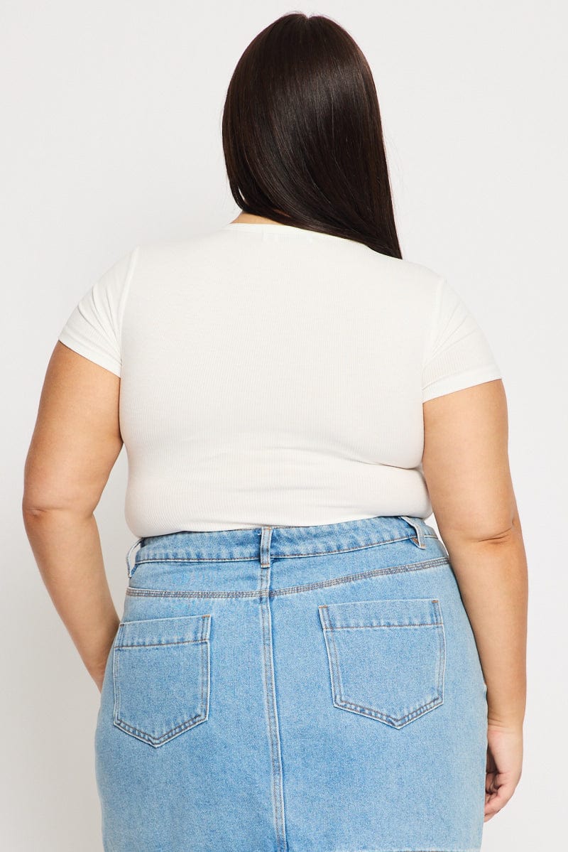 White Bodysuit Short Sleeve for YouandAll Fashion