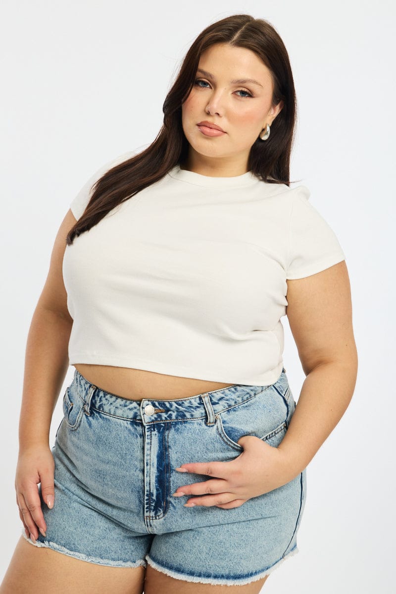 White T-shirt Short Sleeve Crew Neck for YouandAll Fashion
