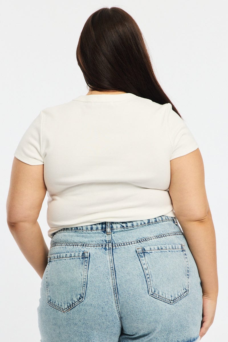 White T-shirt Short Sleeve Crew Neck for YouandAll Fashion