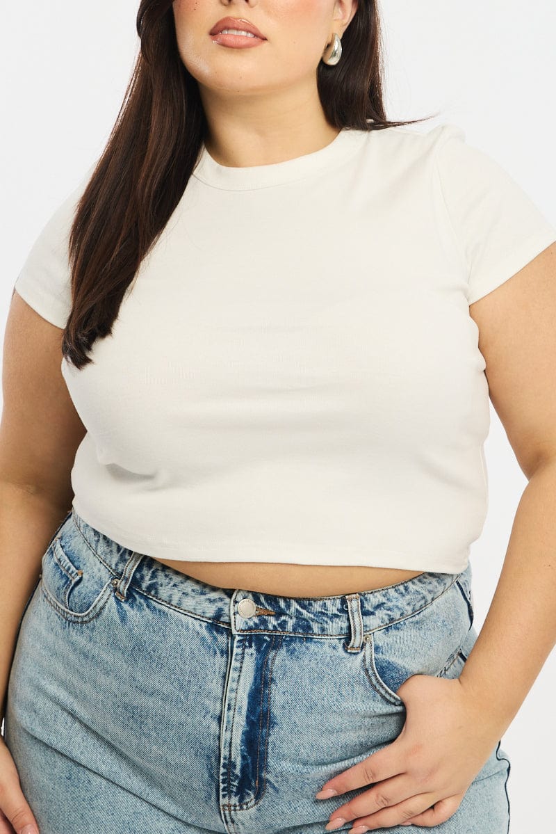 White T-shirt Short Sleeve Crew Neck for YouandAll Fashion