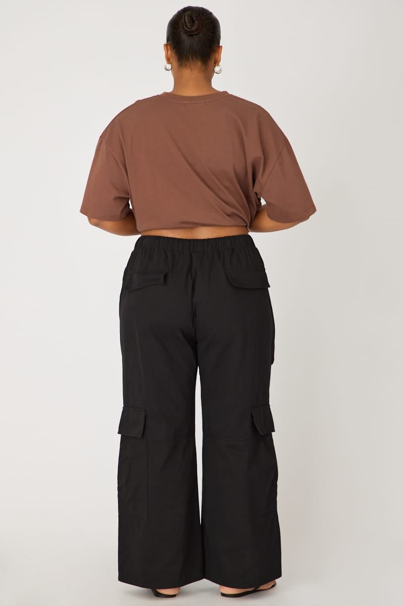 Black Cargo Pants Drawstring Waist for YouandAll Fashion