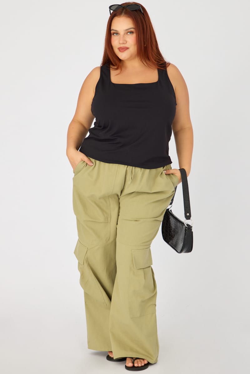 Green Cargo Pants Drawstring Waist for YouandAll Fashion
