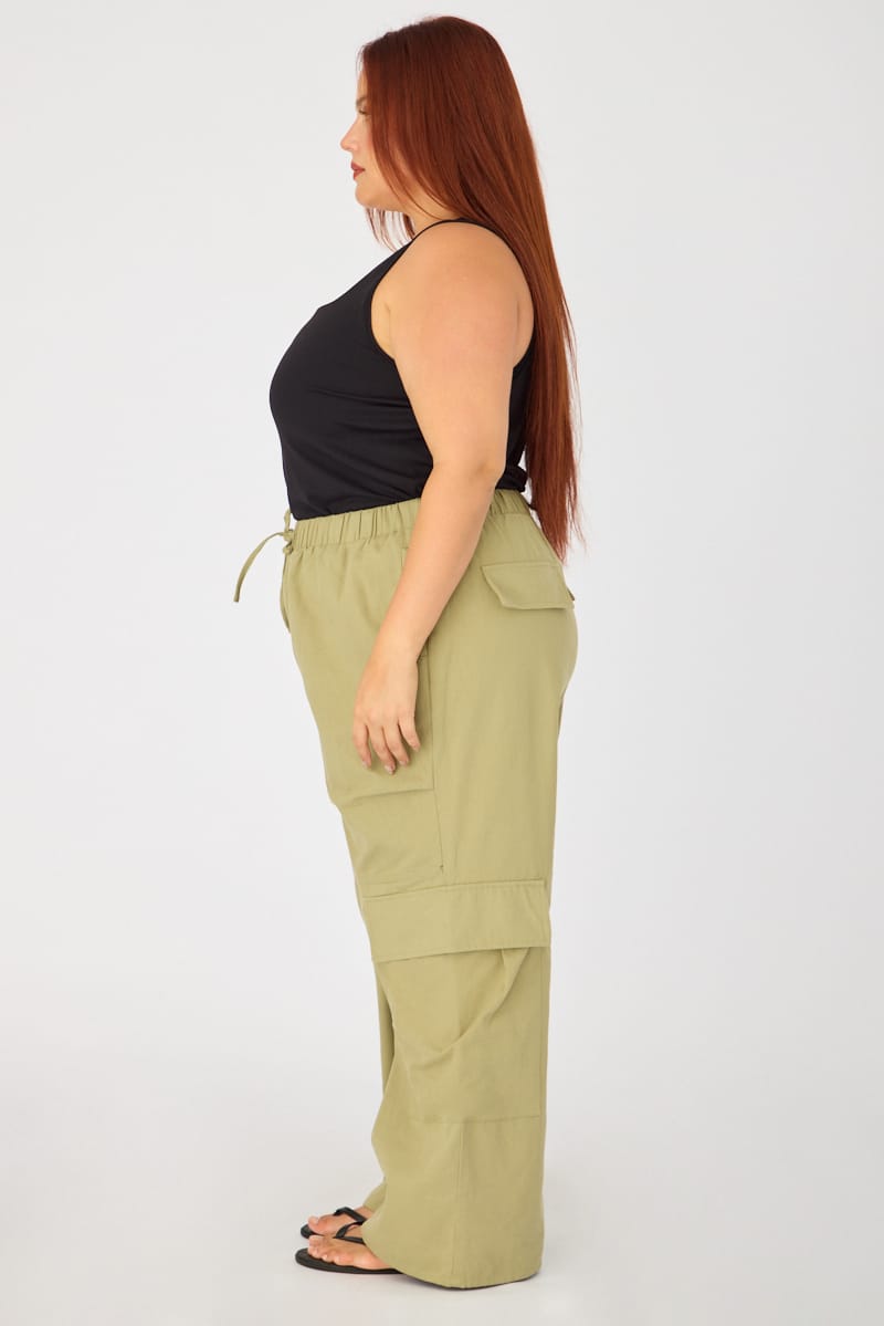 Green Cargo Pants Drawstring Waist for YouandAll Fashion