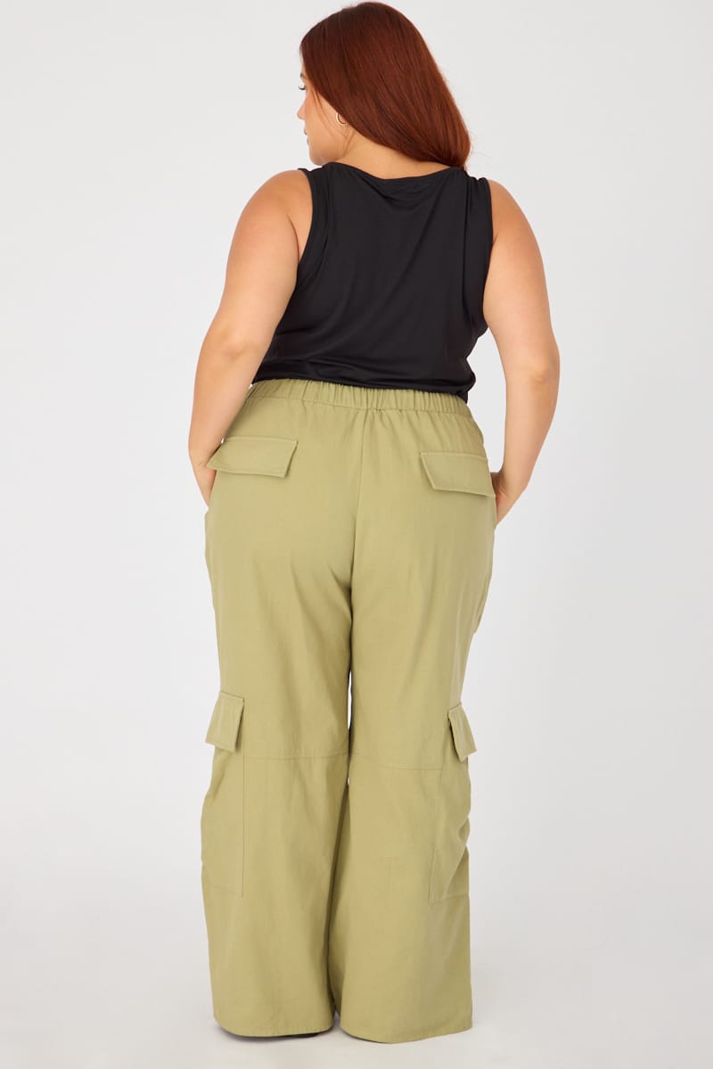 Green Cargo Pants Drawstring Waist for YouandAll Fashion