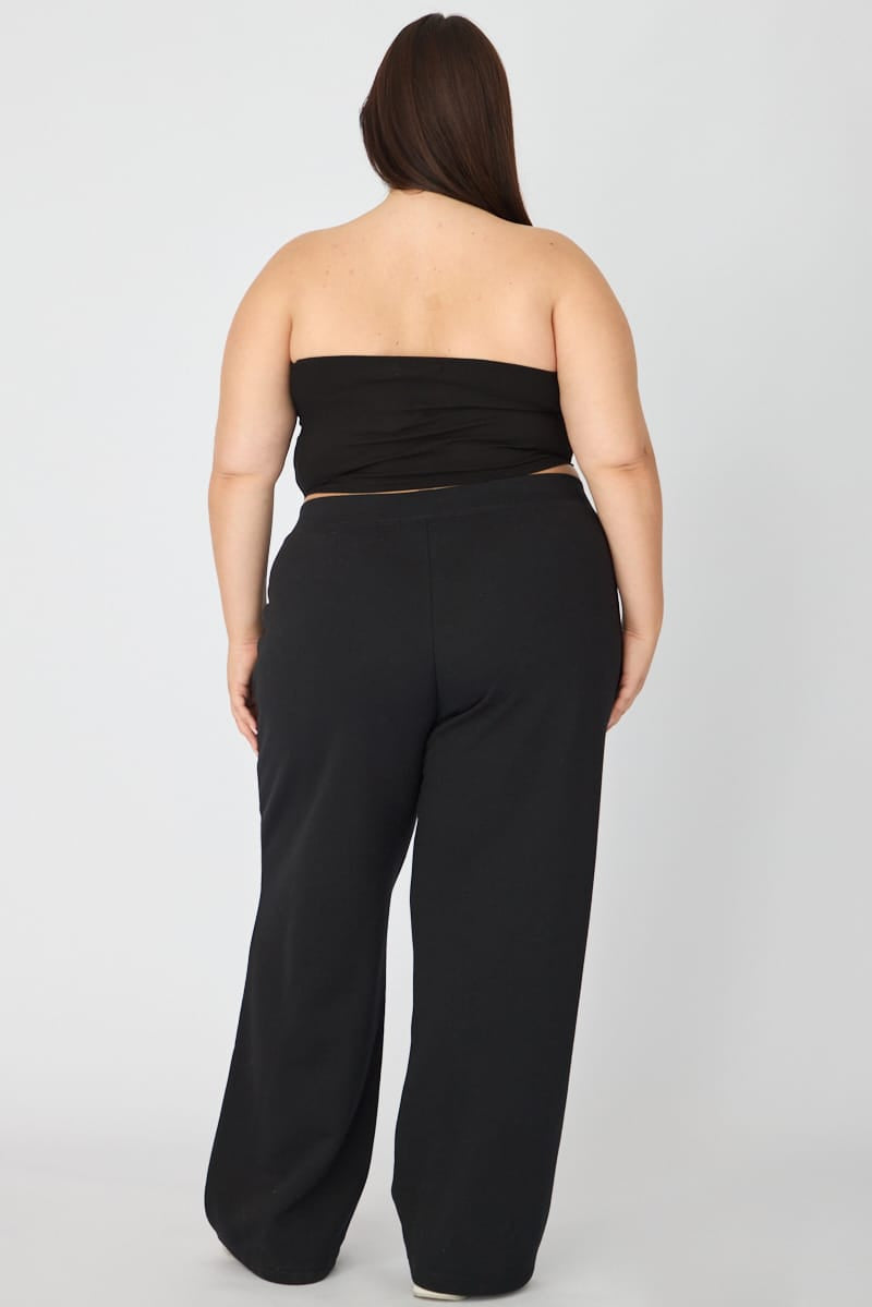 Black Track Pants Wide Leg for YouandAll Fashion
