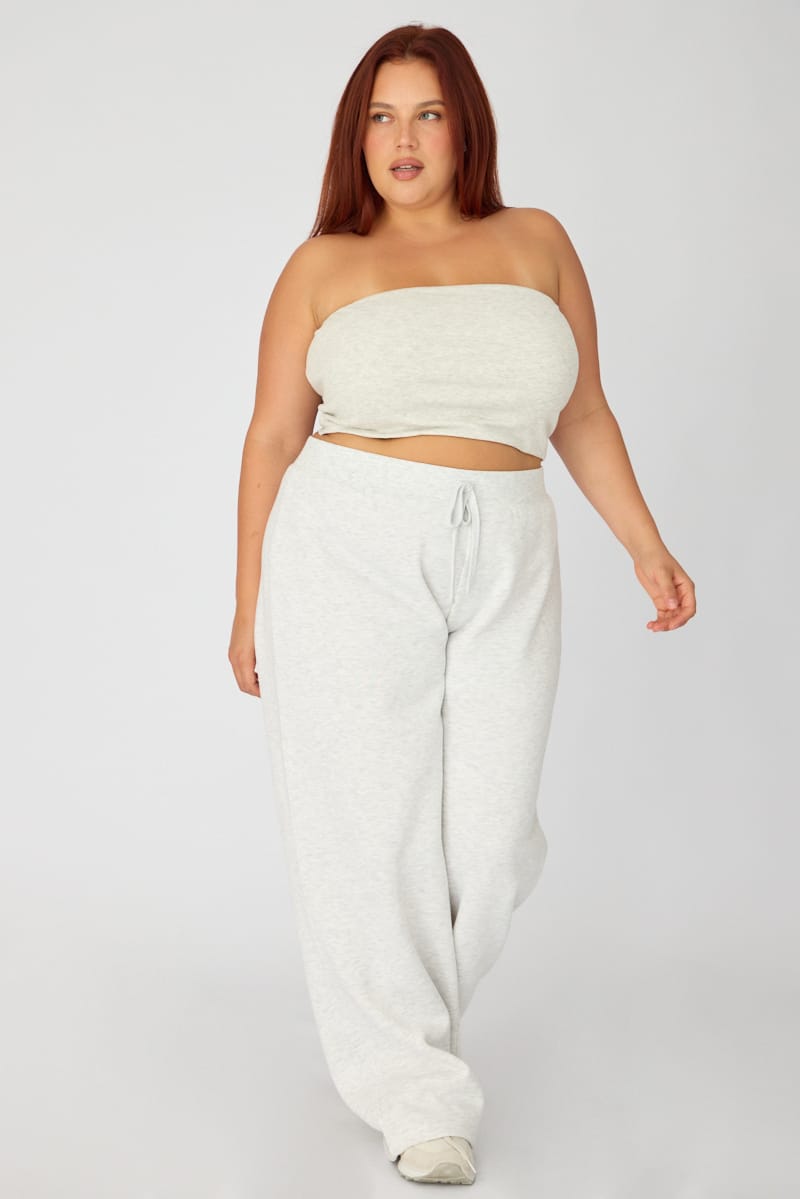Grey Track Pants Wide Leg for YouandAll Fashion