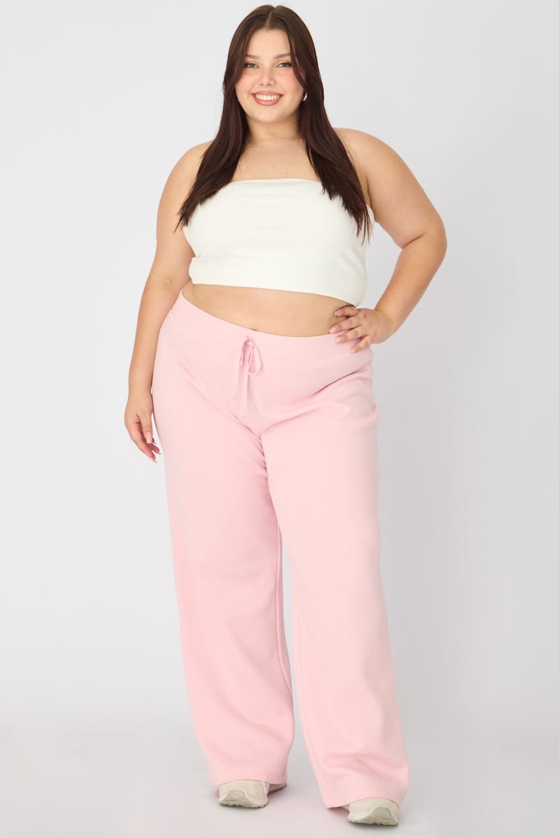 Pink Track Pants Wide Leg for YouandAll Fashion
