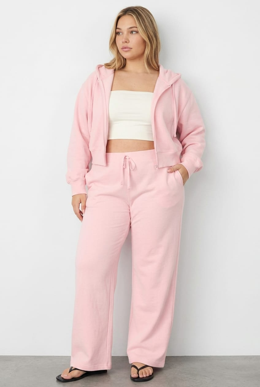 Pink Track Pants Wide Leg for YouandAll Fashion