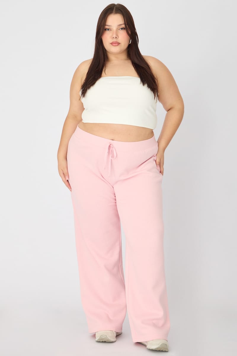 Pink Track Pants Wide Leg for YouandAll Fashion