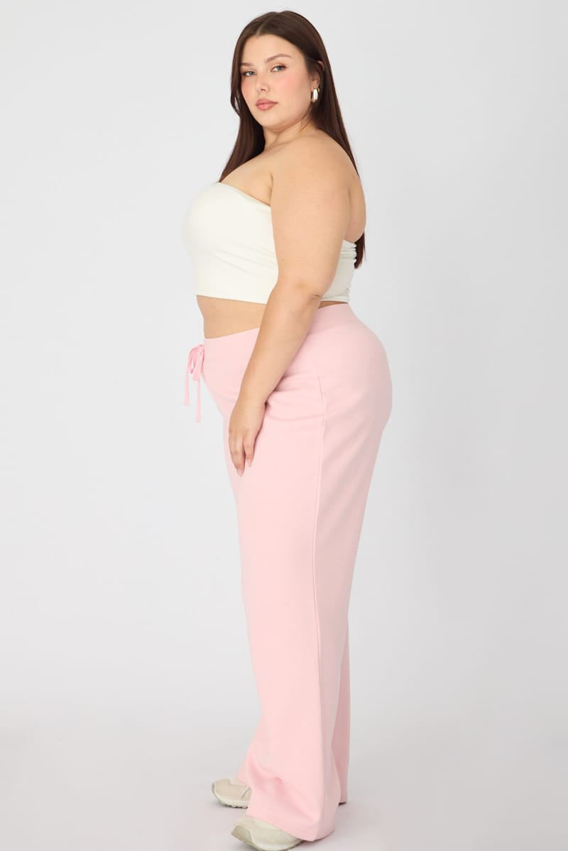 Pink Track Pants Wide Leg for YouandAll Fashion