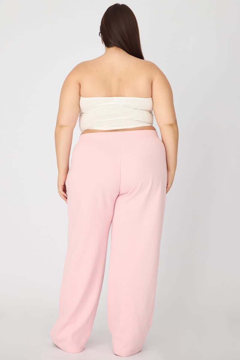Pink Track Pants Wide Leg for YouandAll Fashion