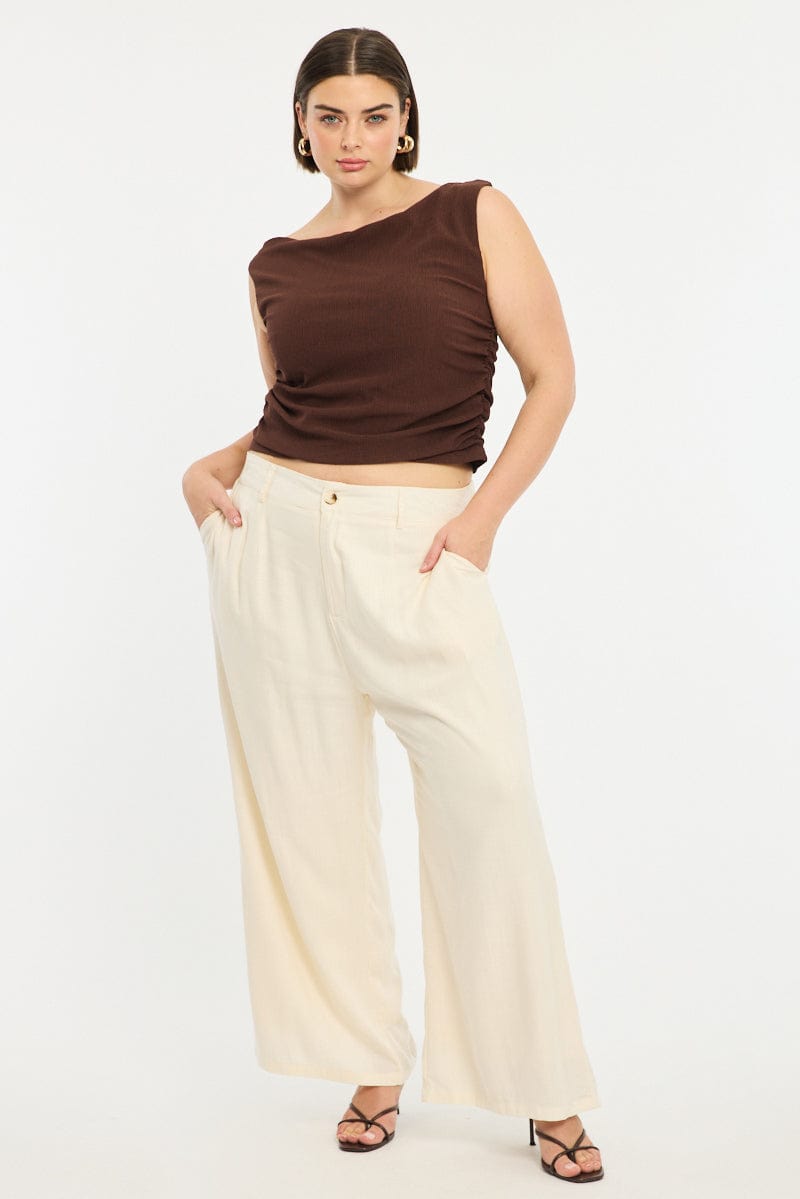 Beige Wide Leg Pants for YouandAll Fashion