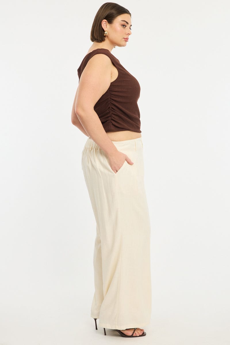 Beige Wide Leg Pants for YouandAll Fashion