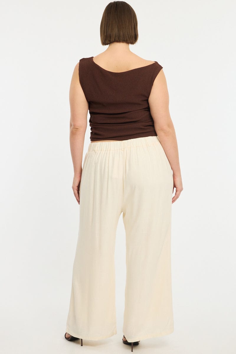 Beige Wide Leg Pants for YouandAll Fashion
