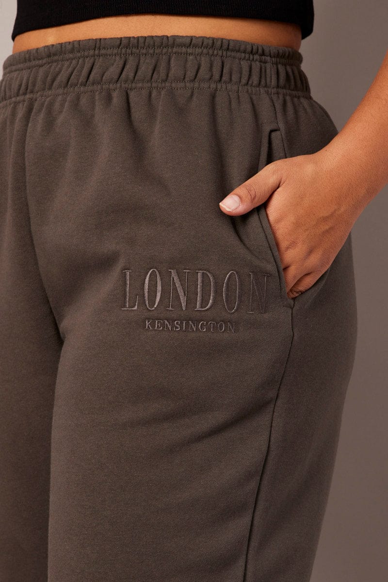 Grey Track Pants High Rise for YouandAll Fashion