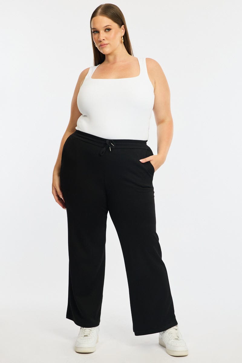 Black Track Pants Soft Touch for YouandAll Fashion