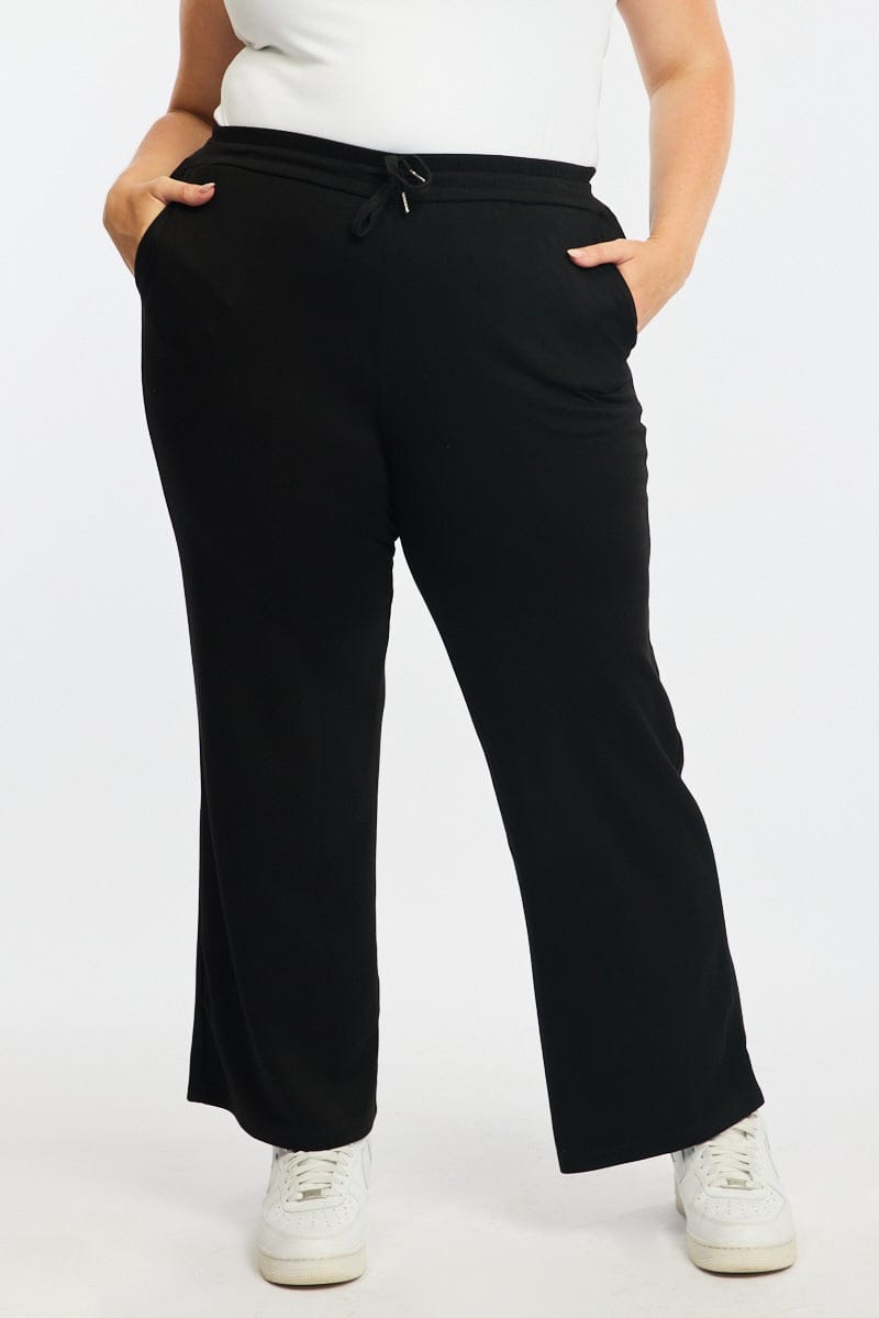 Black Track Pants Soft Touch for YouandAll Fashion