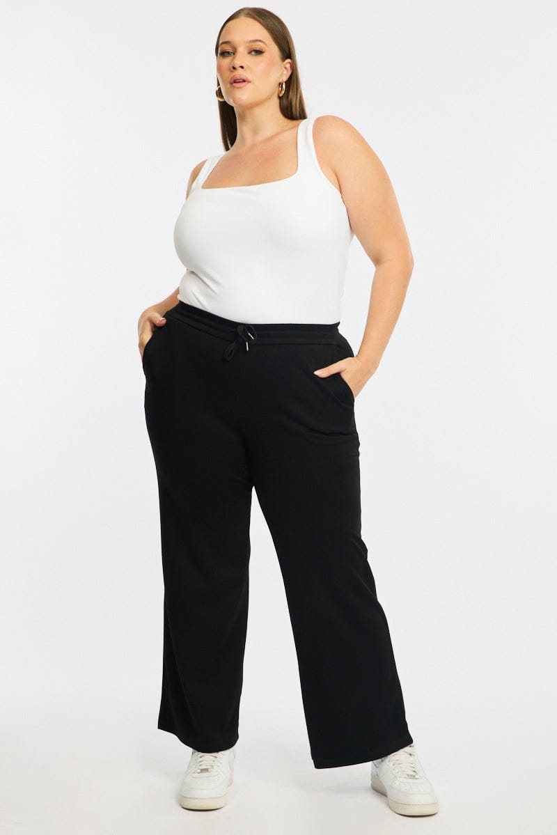 Black Track Pants Soft Touch for YouandAll Fashion