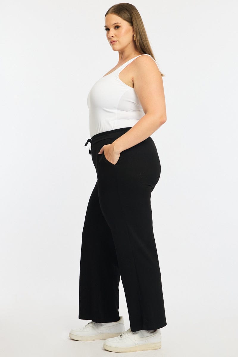 Black Track Pants Soft Touch for YouandAll Fashion