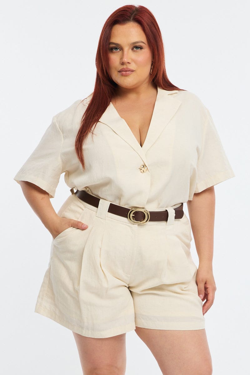 Beige Bermuda Shorts for YouandAll Fashion