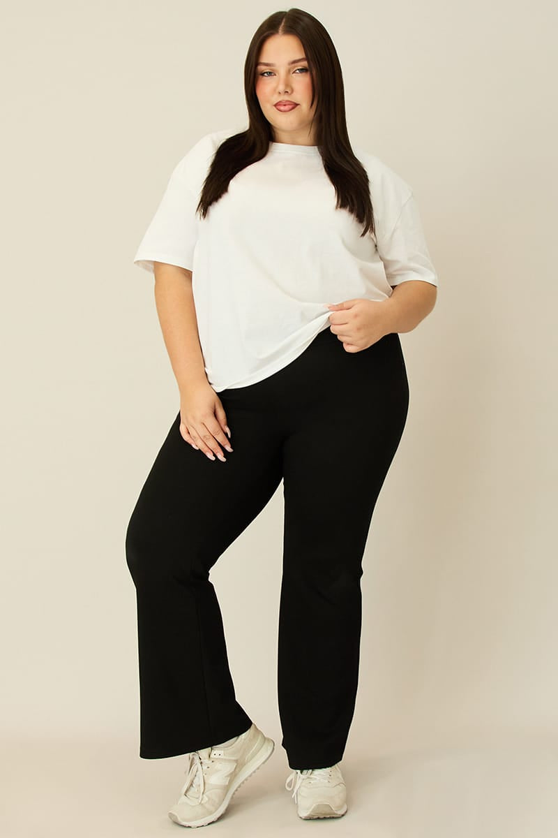 Black Flare Leggings High Rise for YouandAll Fashion