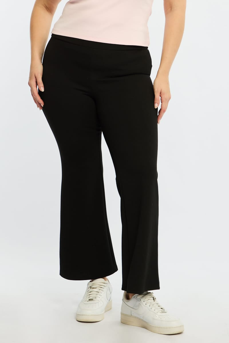 Black Flare Leggings High Rise for YouandAll Fashion