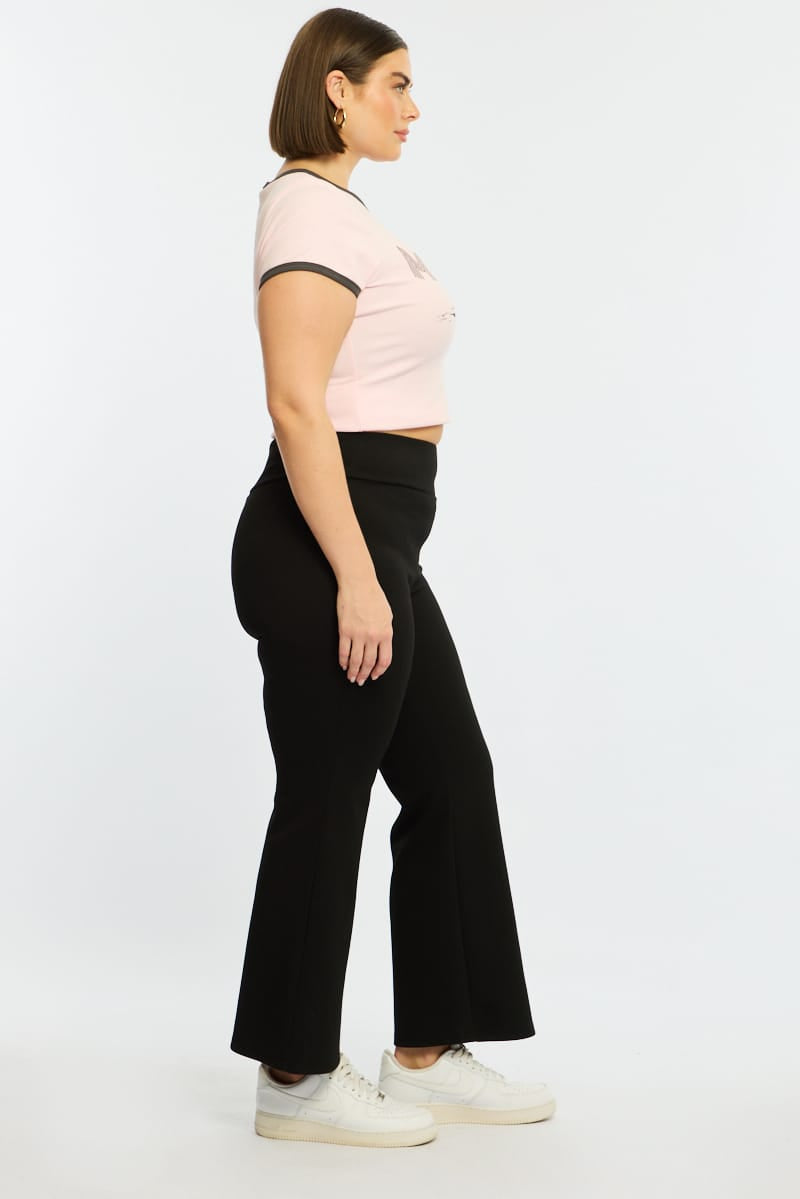 Black Flare Leggings High Rise for YouandAll Fashion