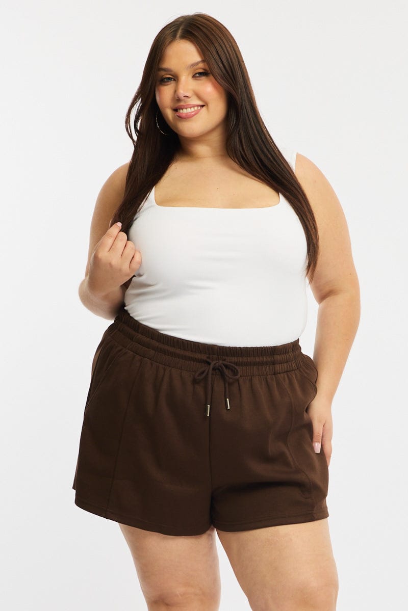 Brown Track Shorts for YouandAll Fashion