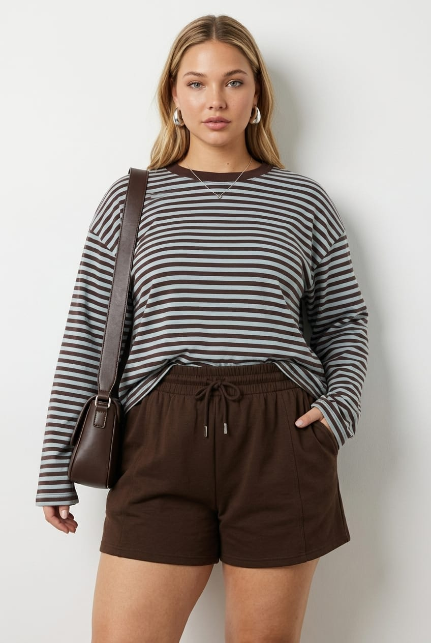 Brown Track Shorts for YouandAll Fashion