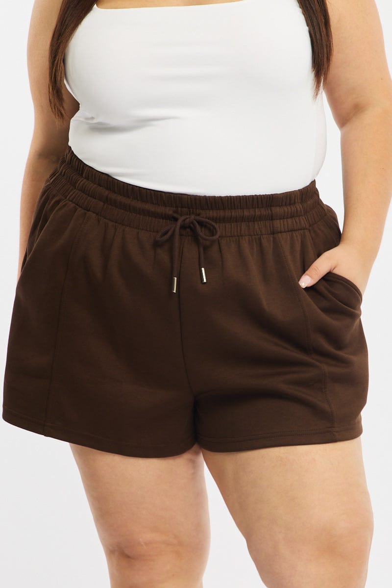 Brown Track Shorts for YouandAll Fashion