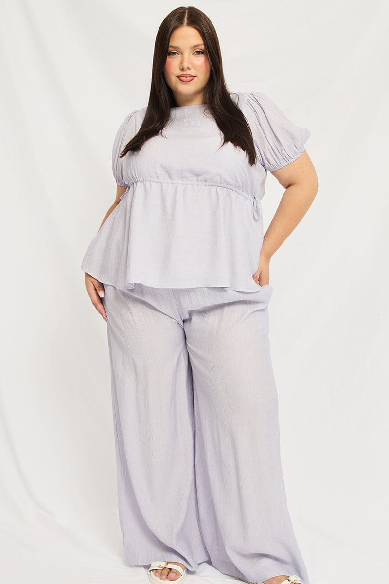 Purple Pants Elastic Waist for YouandAll Fashion