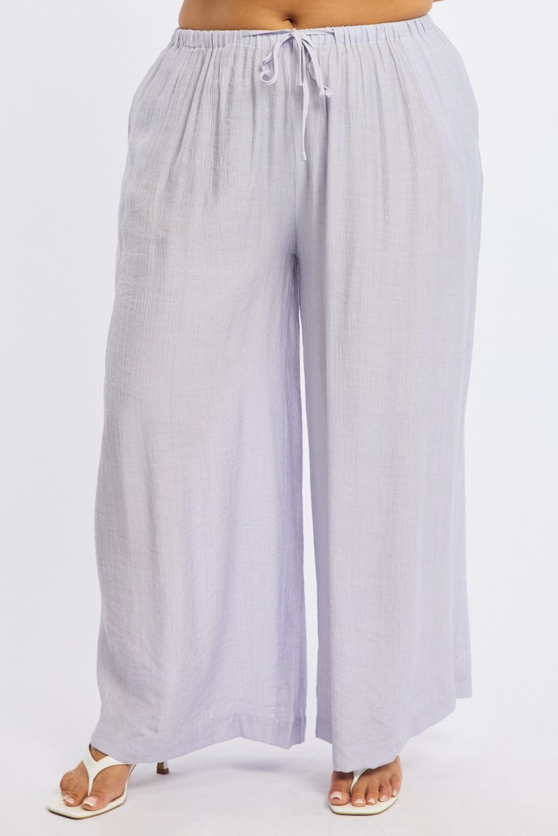 Purple Pants Elastic Waist for YouandAll Fashion