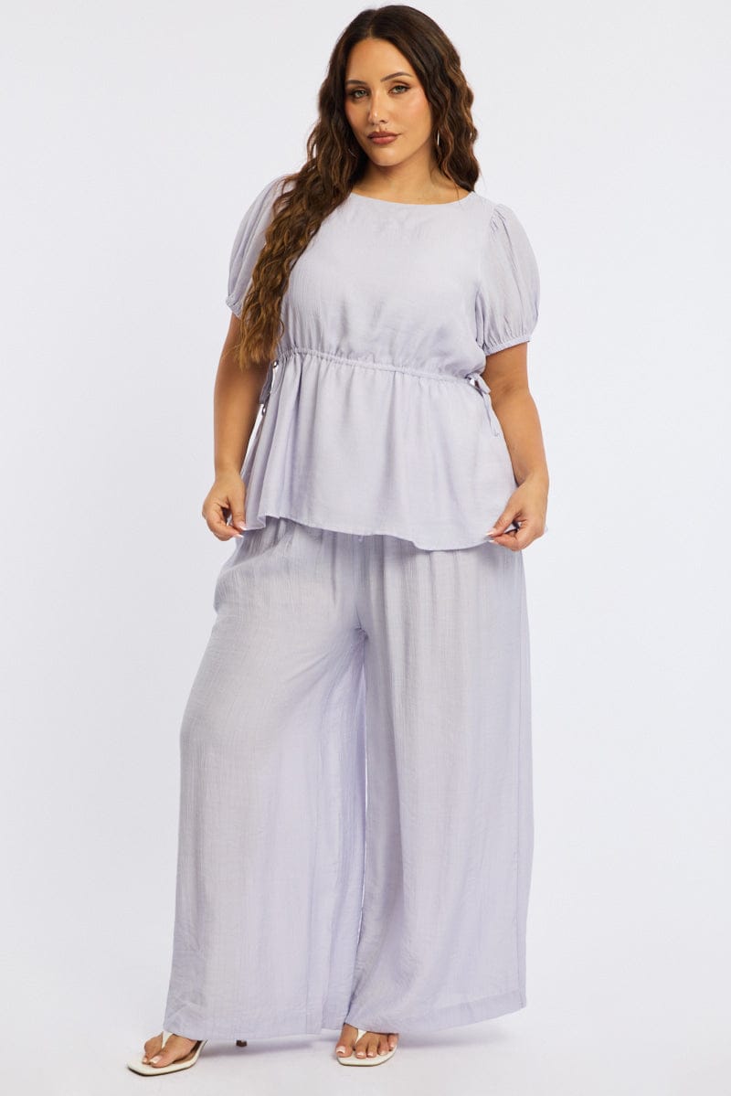 Purple Pants Elastic Waist for YouandAll Fashion