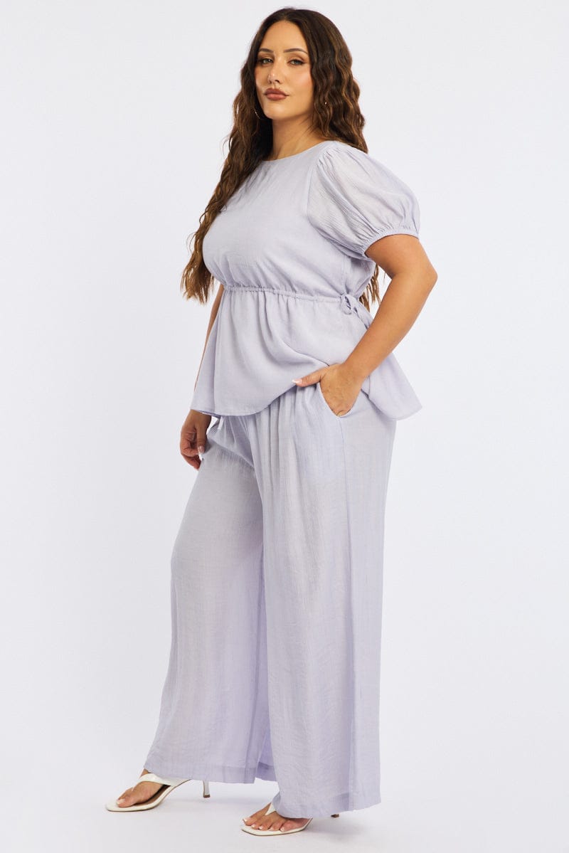 Purple Pants Elastic Waist for YouandAll Fashion