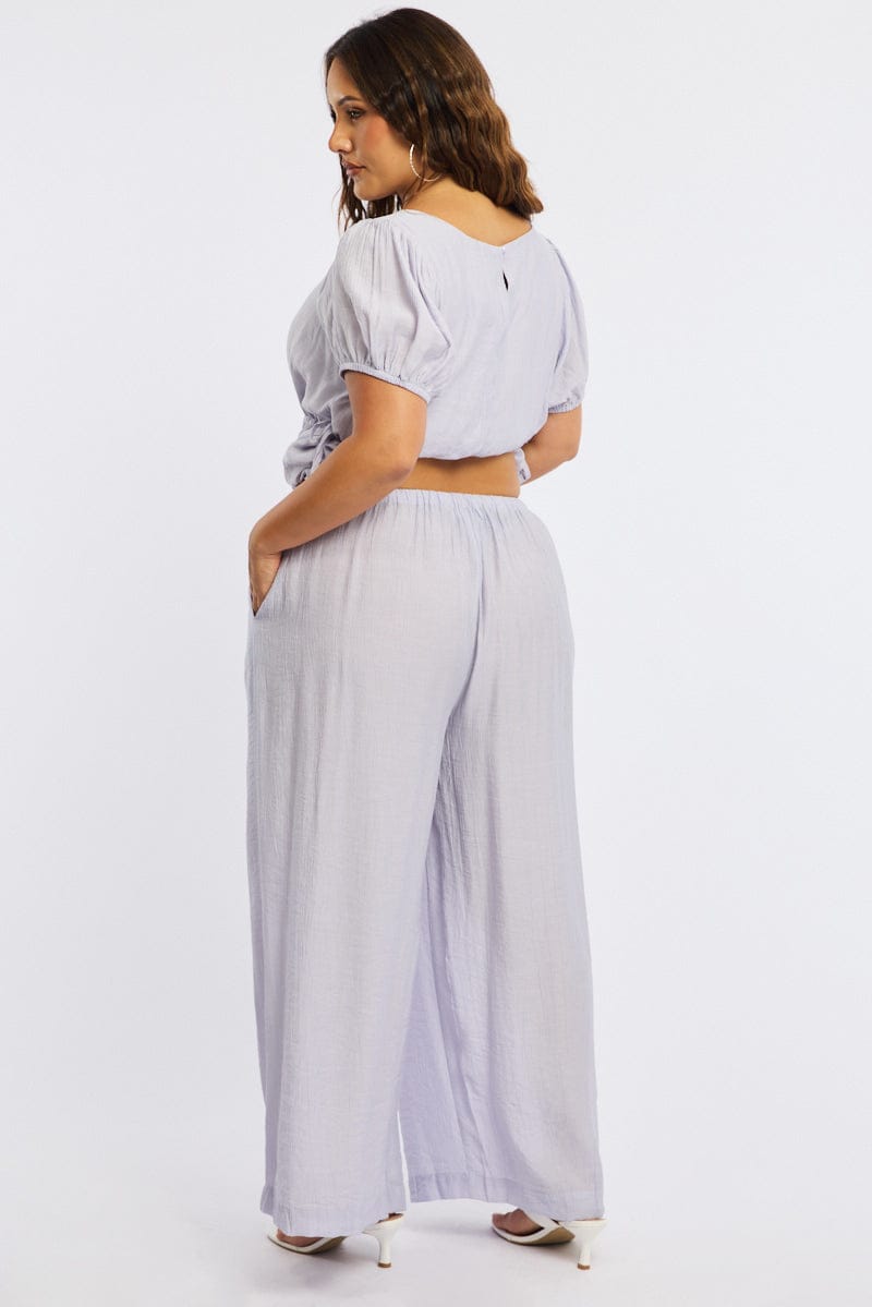 Purple Pants Elastic Waist for YouandAll Fashion
