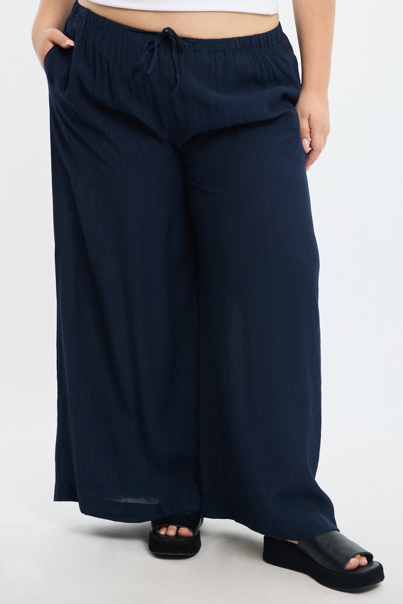 Blue Pants Elastic Waist for YouandAll Fashion