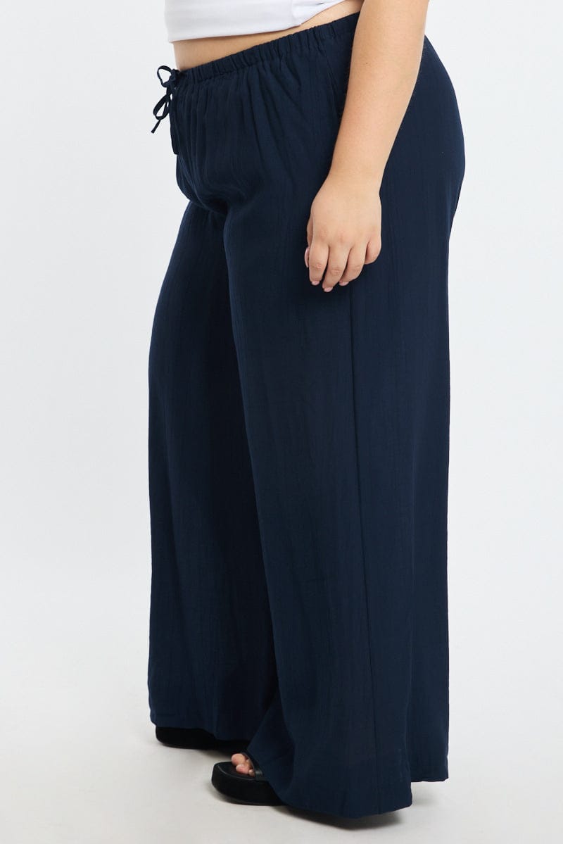 Blue Pants Elastic Waist for YouandAll Fashion