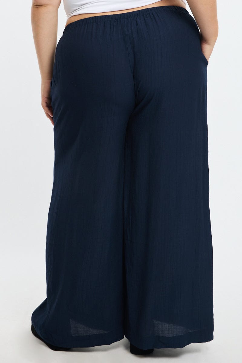 Blue Pants Elastic Waist for YouandAll Fashion