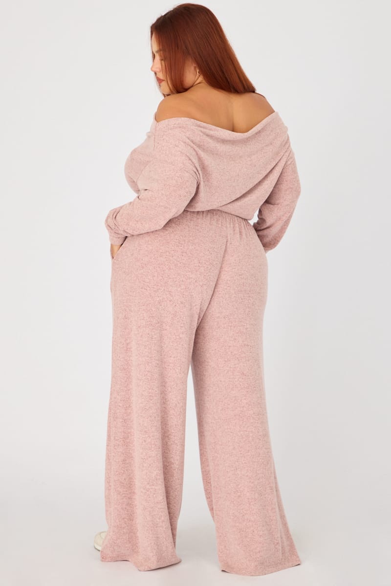 Pink Wide Leg Pants Brushed for YouandAll Fashion