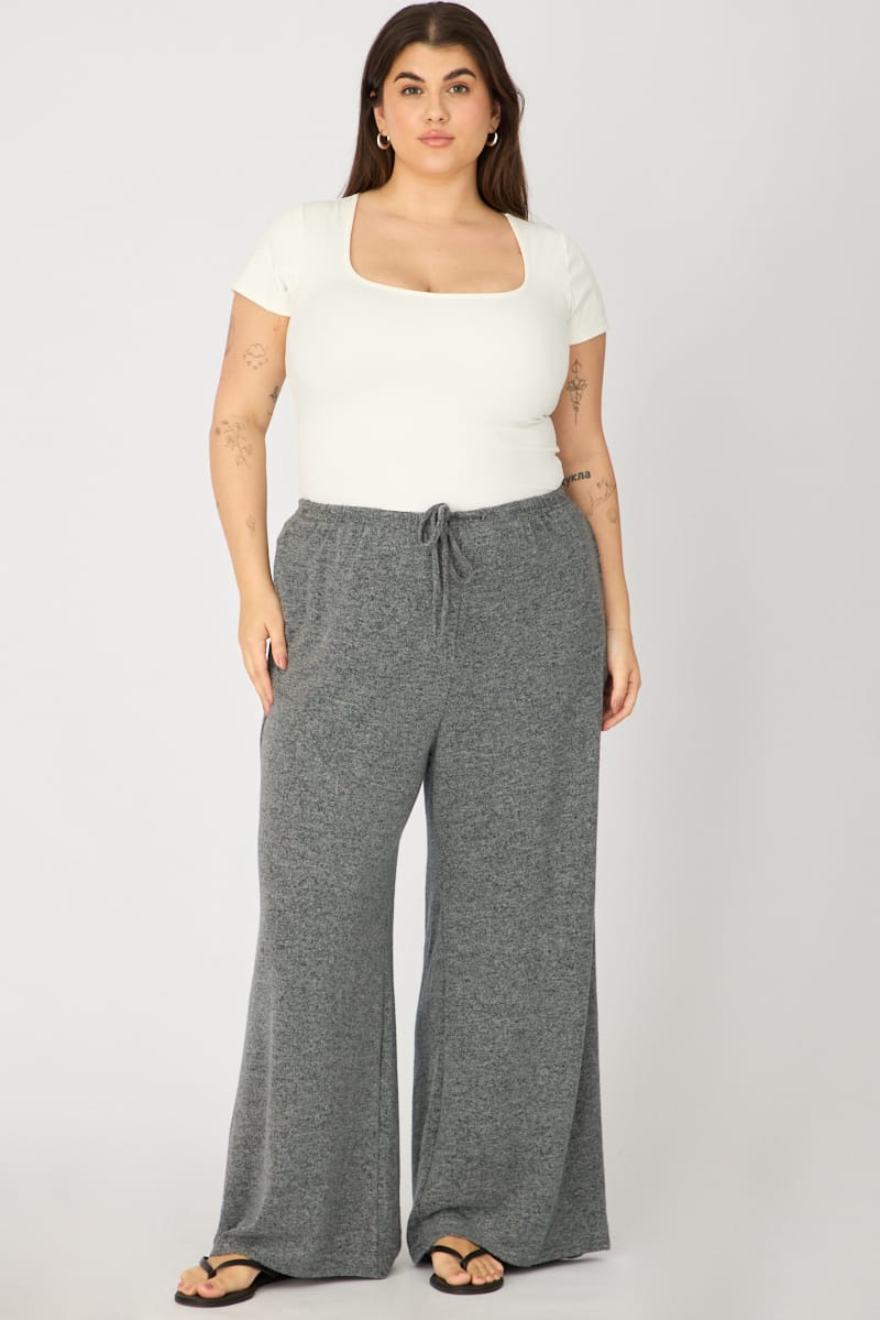 Grey Soft Touch Wide Leg Pants for YouandAll Fashion