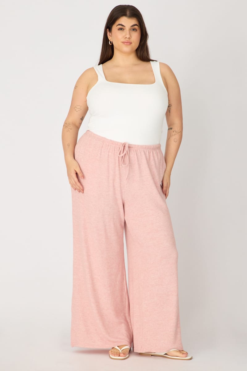 Pink Soft Touch Wide Leg Pants for YouandAll Fashion