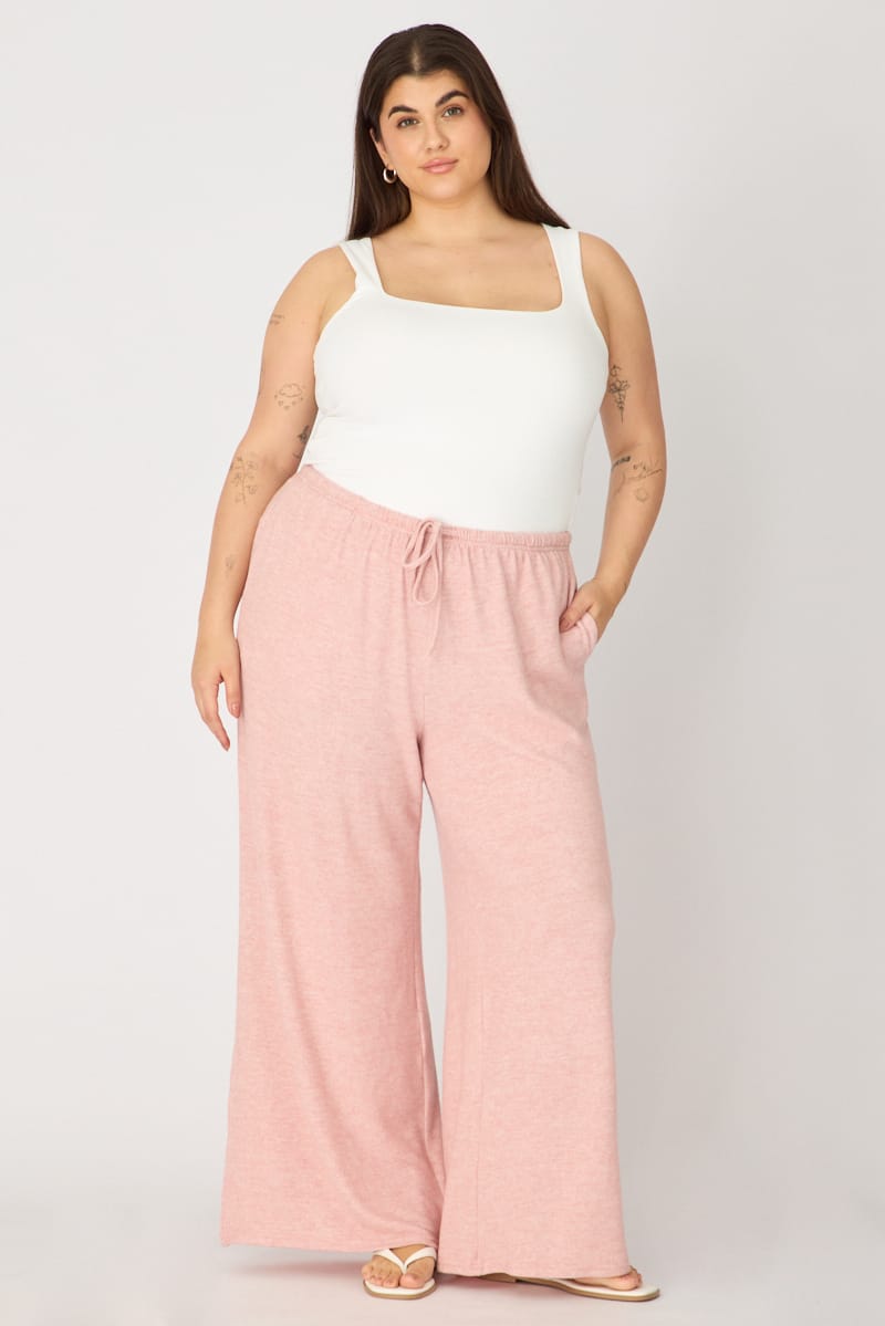 Pink Soft Touch Wide Leg Pants for YouandAll Fashion
