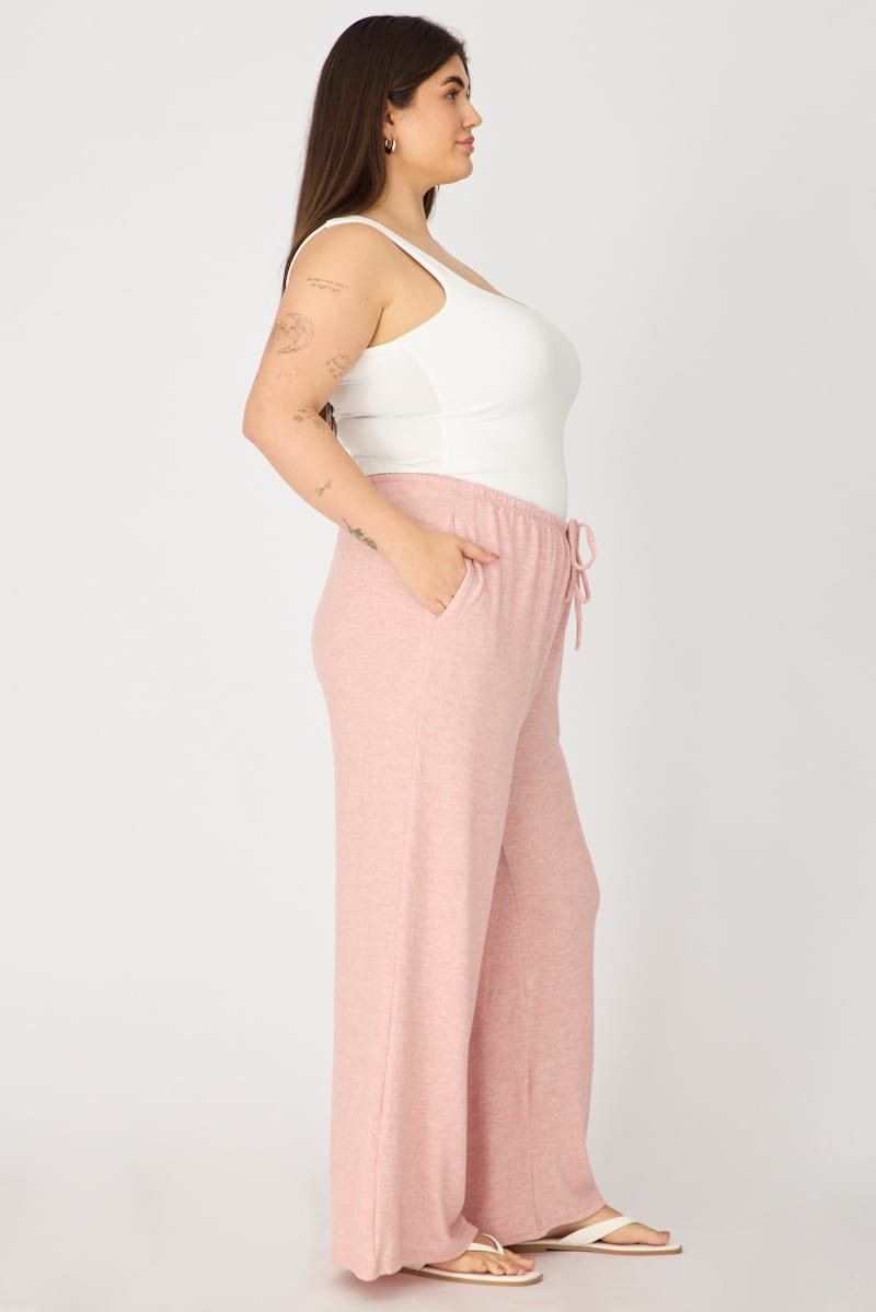 Pink Soft Touch Wide Leg Pants for YouandAll Fashion