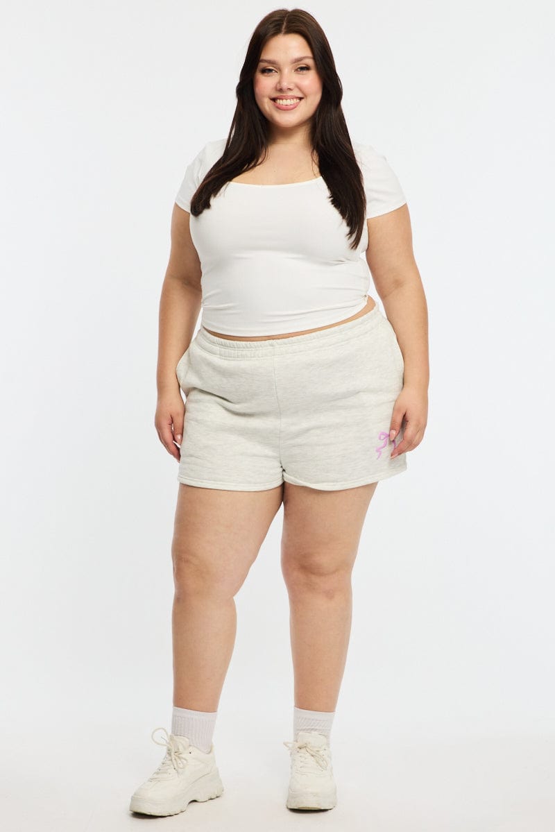 Grey Elastic Waist Track Shorts for YouandAll Fashion