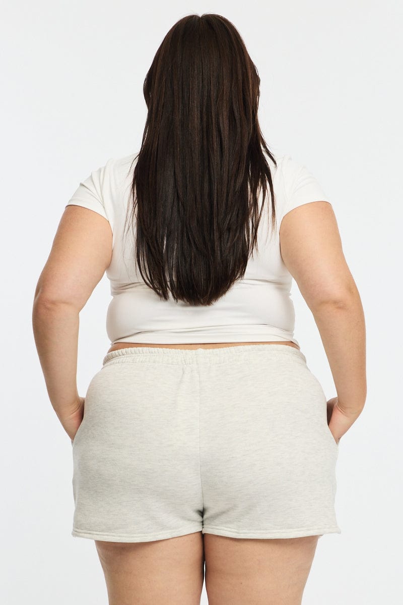 Grey Elastic Waist Track Shorts for YouandAll Fashion