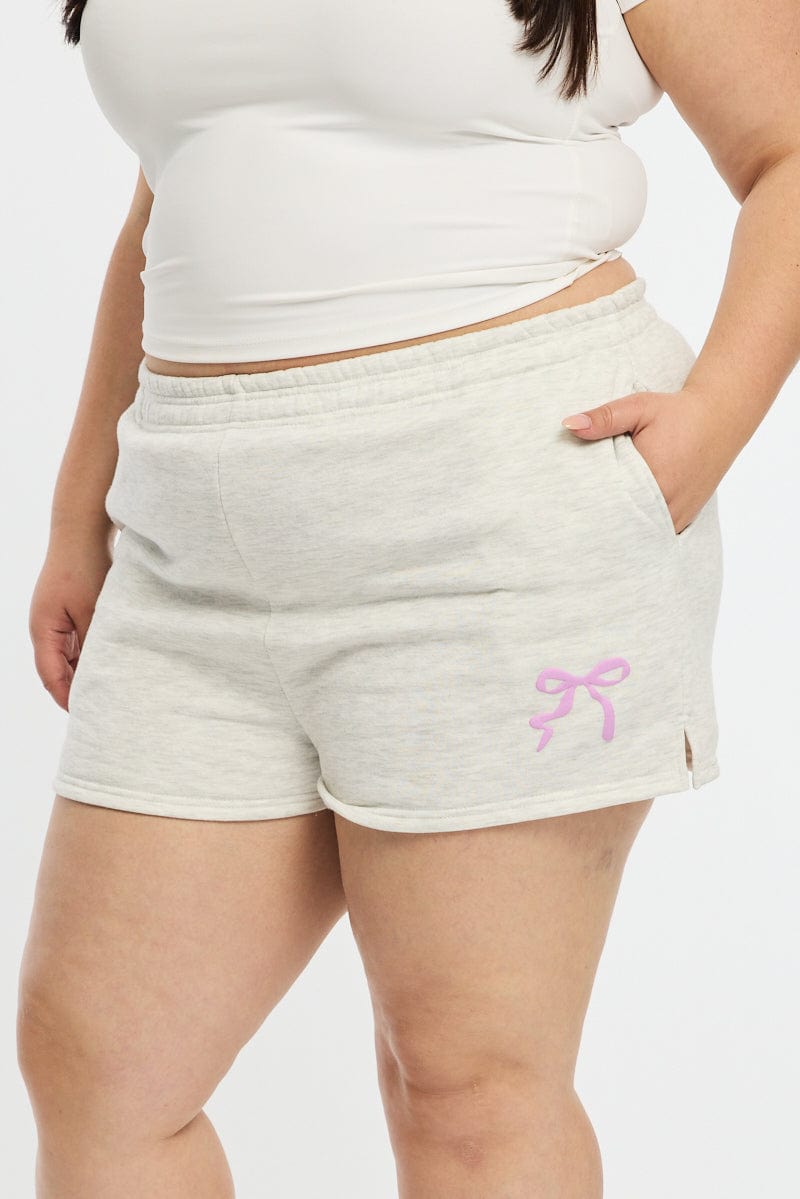 Grey Elastic Waist Track Shorts for YouandAll Fashion
