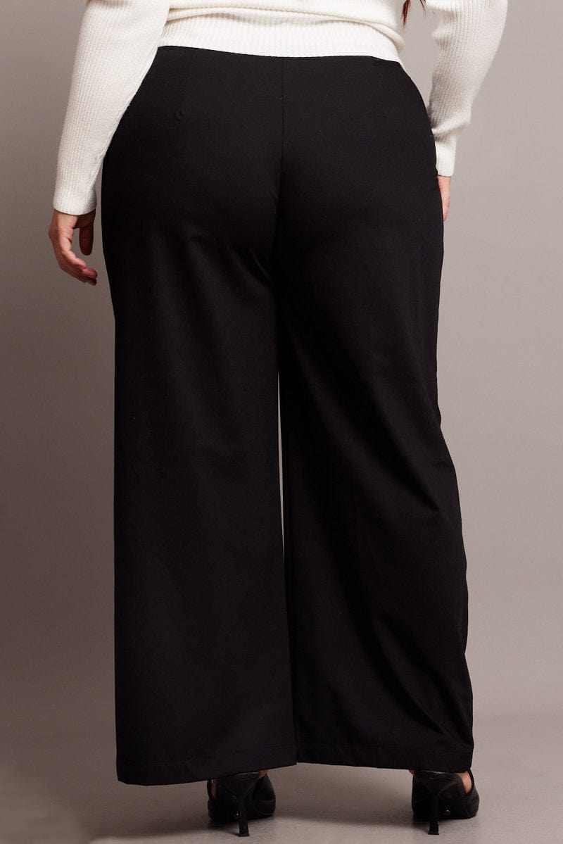 Black Wide Leg Pants Waist Tie for YouandAll Fashion