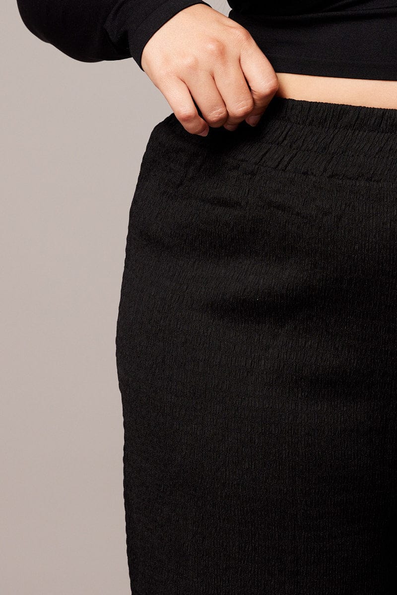 Black Wide Leg Pants Elasticated Waist for YouandAll Fashion